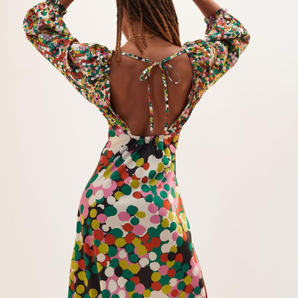 Porridge Floral Puff-Sleeved Maxi Dress XL - Picture 4 of 4